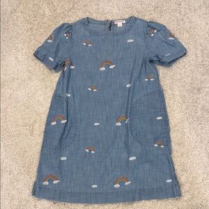 Adornable J Crew Crewcuts Rainbow Girls Denim Dress sz 8